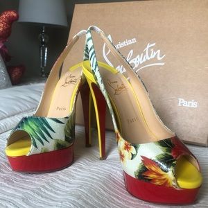 Christian Louboutin Hawaiian LADY PEEP Toe Sling